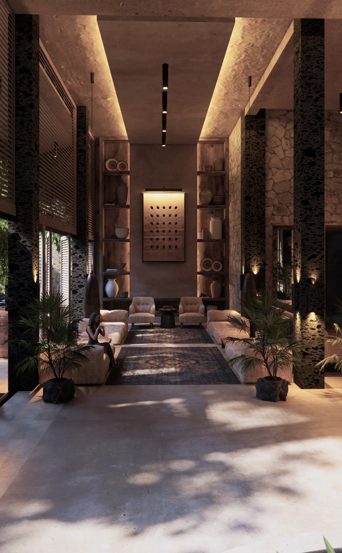 Image of Lounge at Ekab Tulum, featuring Luxury Lobby, Modern Interior Design.