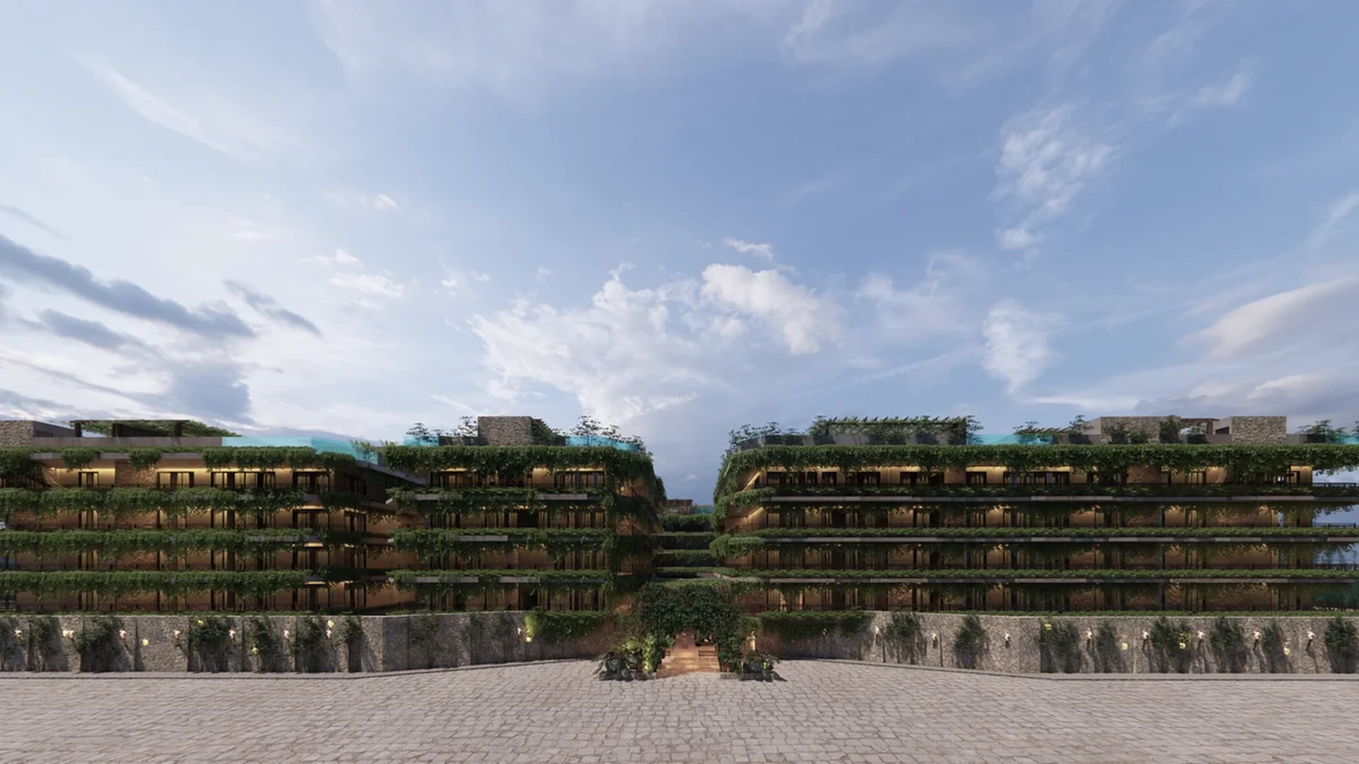 Image of Swimming Pool at Ekab Tulum, featuring Luxury Apartments, Modern Architecture.