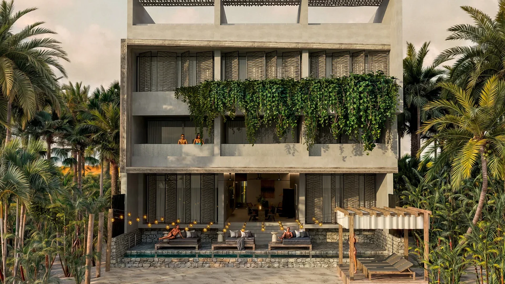 Image of a Beachfront Villa, featuring Modern Architecture and Oceanfront Views.