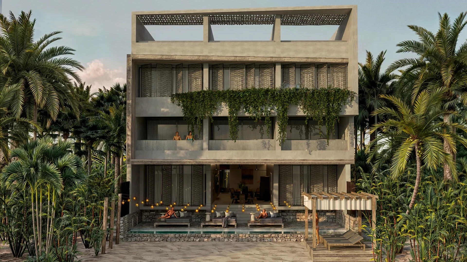 Image of a Beachfront Villa, featuring Tropical Modernism and Private Plunge Pool.