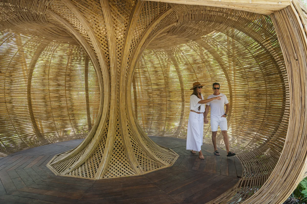 Image of Lounge at Junglar, featuring Bamboo Pavilion, Architectural Detail.