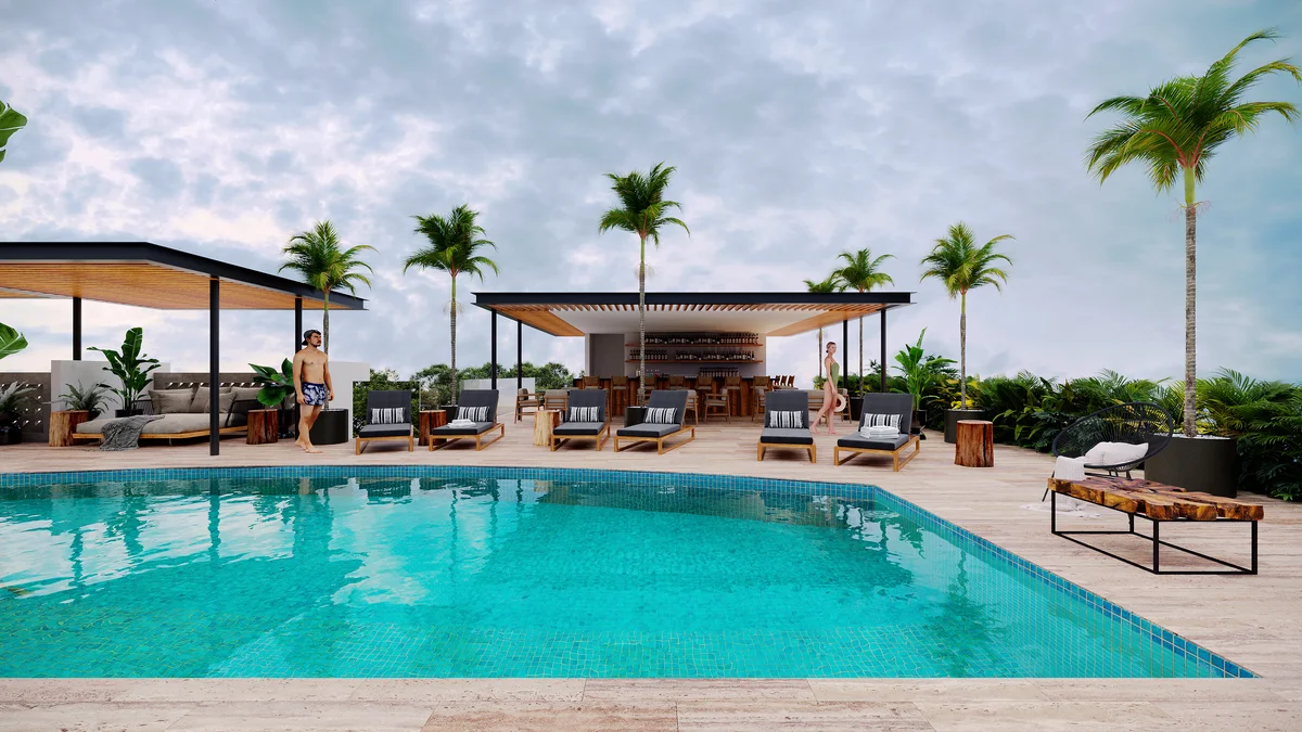 Image of Swimming Pool at Maresol, featuring Rooftop Pool, Luxury Amenity.