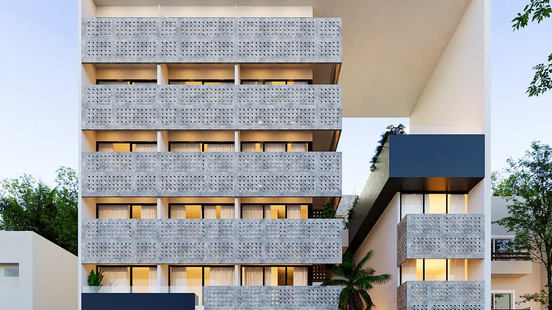 Image of Rooftop Terrace at Maresol, featuring Modern Architecture, Building Facade.