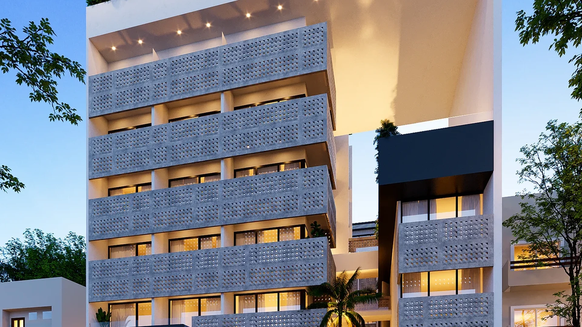 Image of Rooftop Terrace at Maresol, featuring Modern Architecture, Apartment Building.