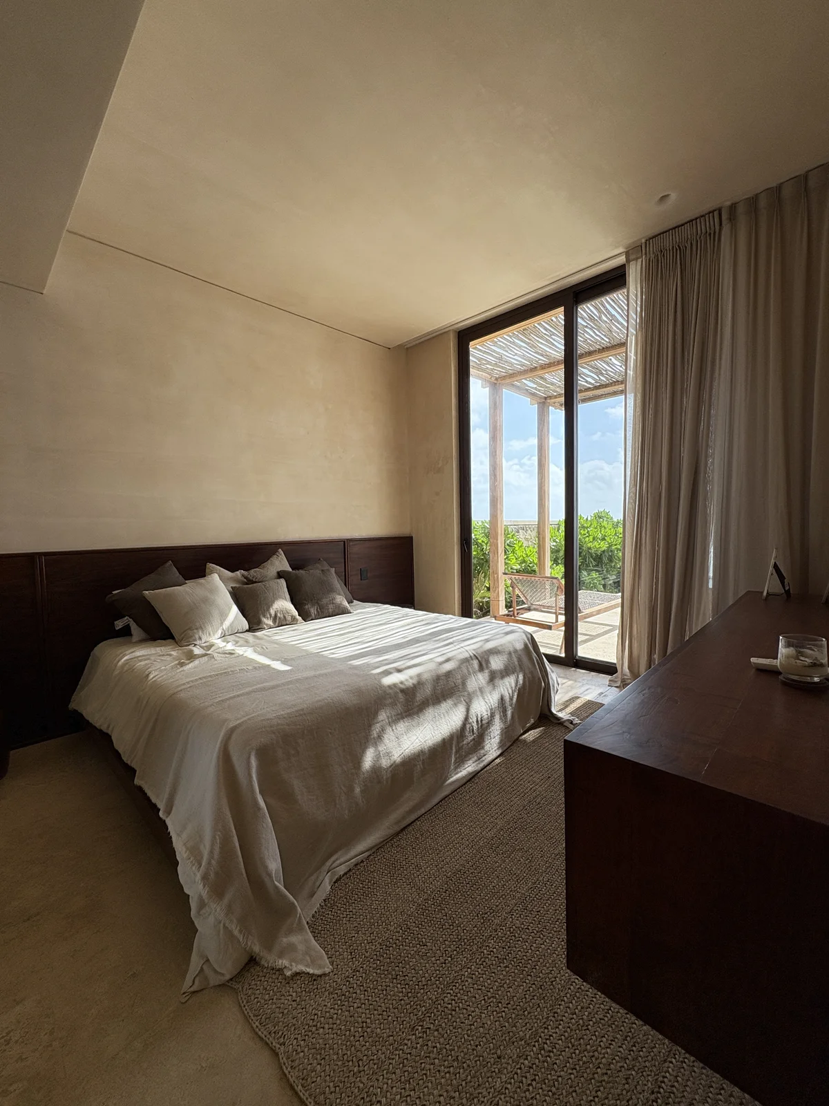View of Bedroom at Bahia, showcasing Natural Light, Minimalist Design.