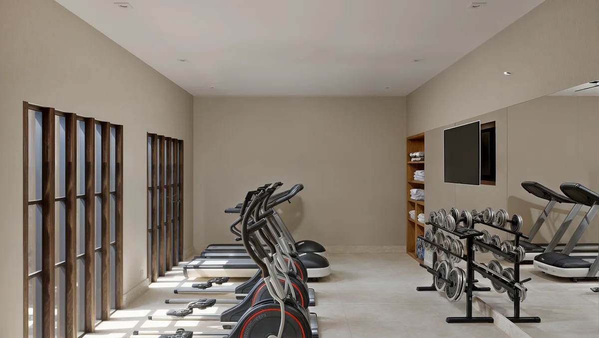 Image of Gym at Muwan, featuring Fitness Center, Gym.