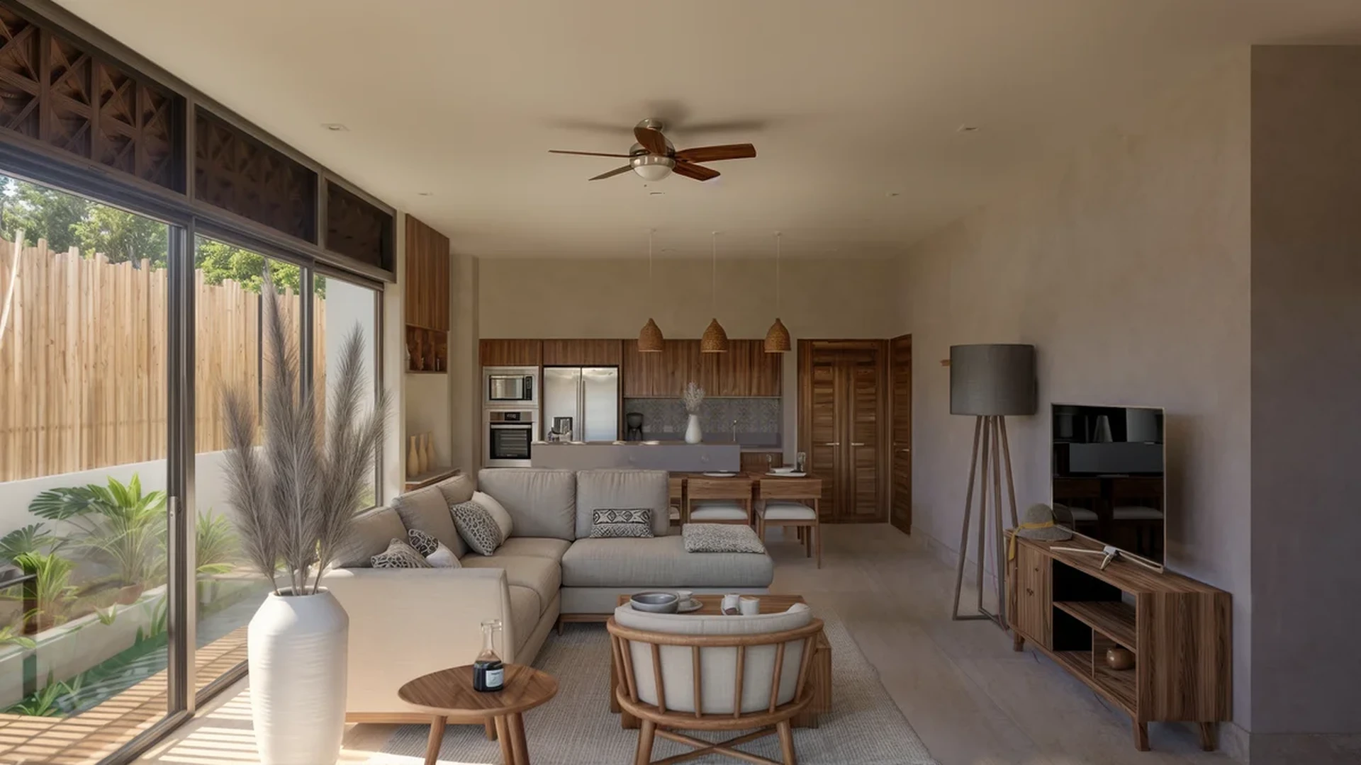 Image of Garden at Muwan, featuring Open Concept Living, Modern Kitchen.