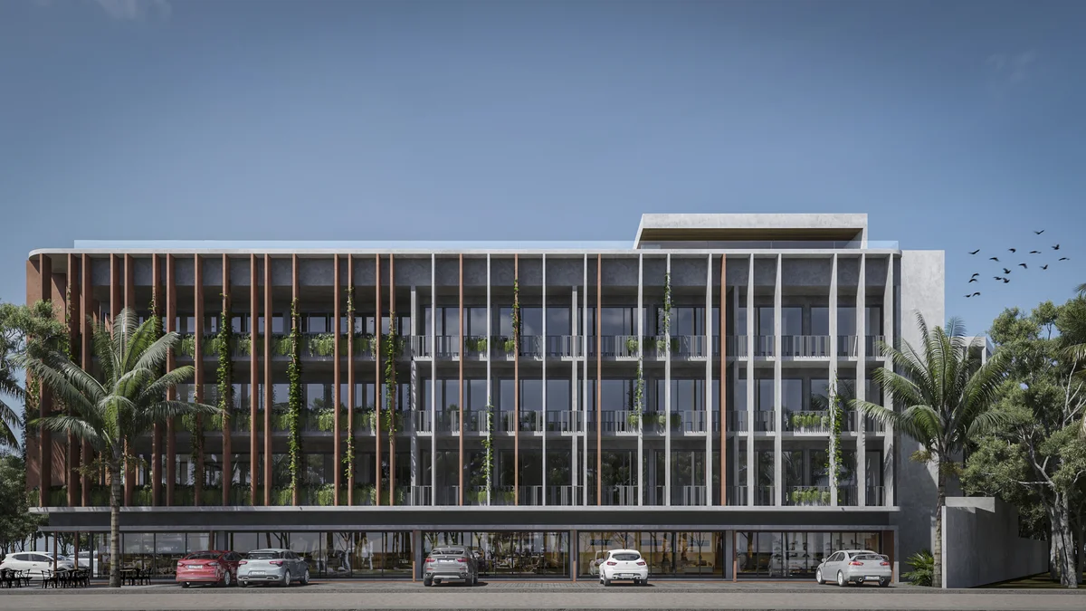 Image of Parking at Cautiva, featuring Modern Architecture, Building Exterior.