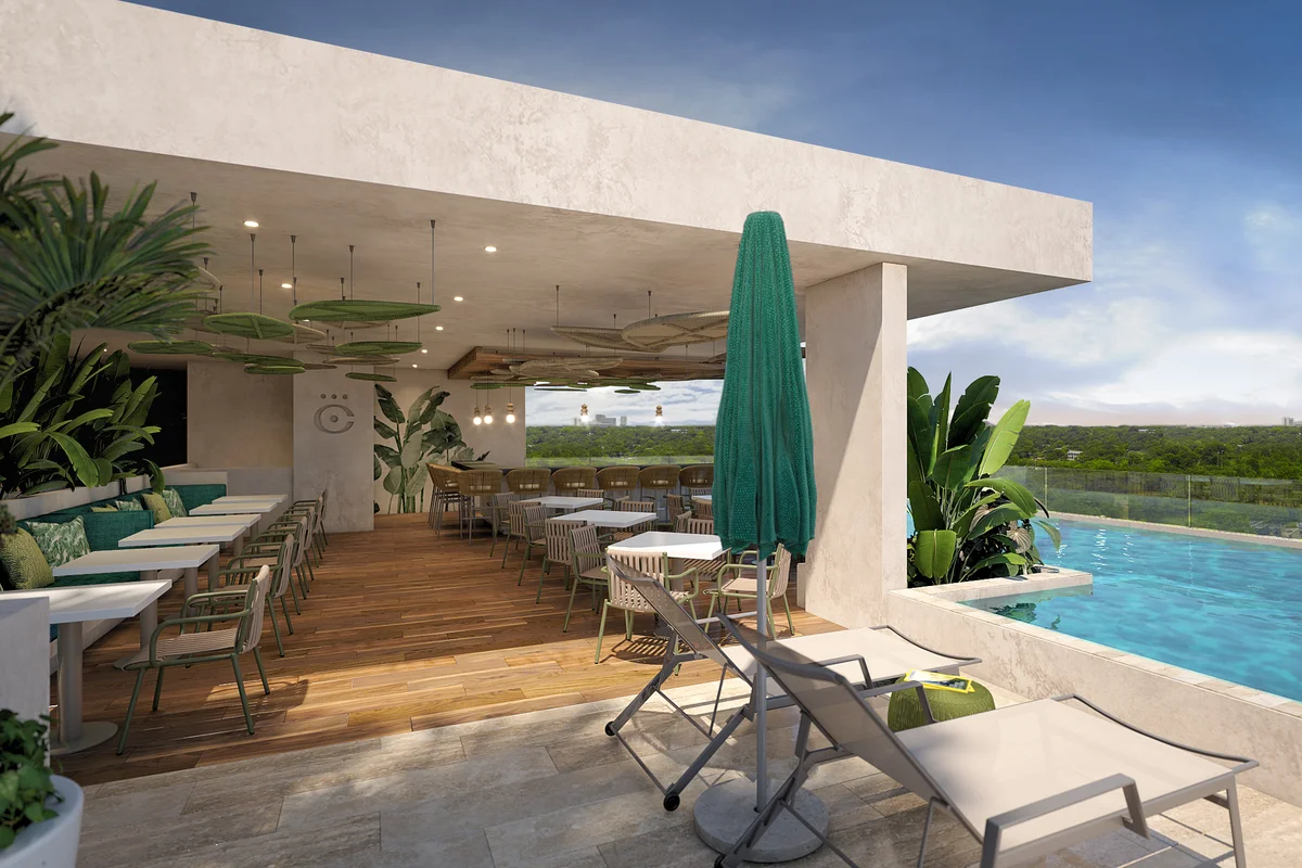 Image of Swimming Pool at Cautiva, featuring Rooftop Pool, Sundeck.
