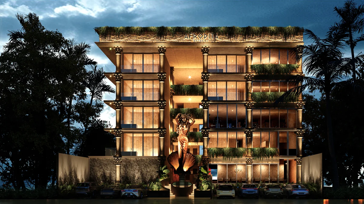 Image of Spa at Afrodita, featuring Luxury Building, Architectural Rendering.