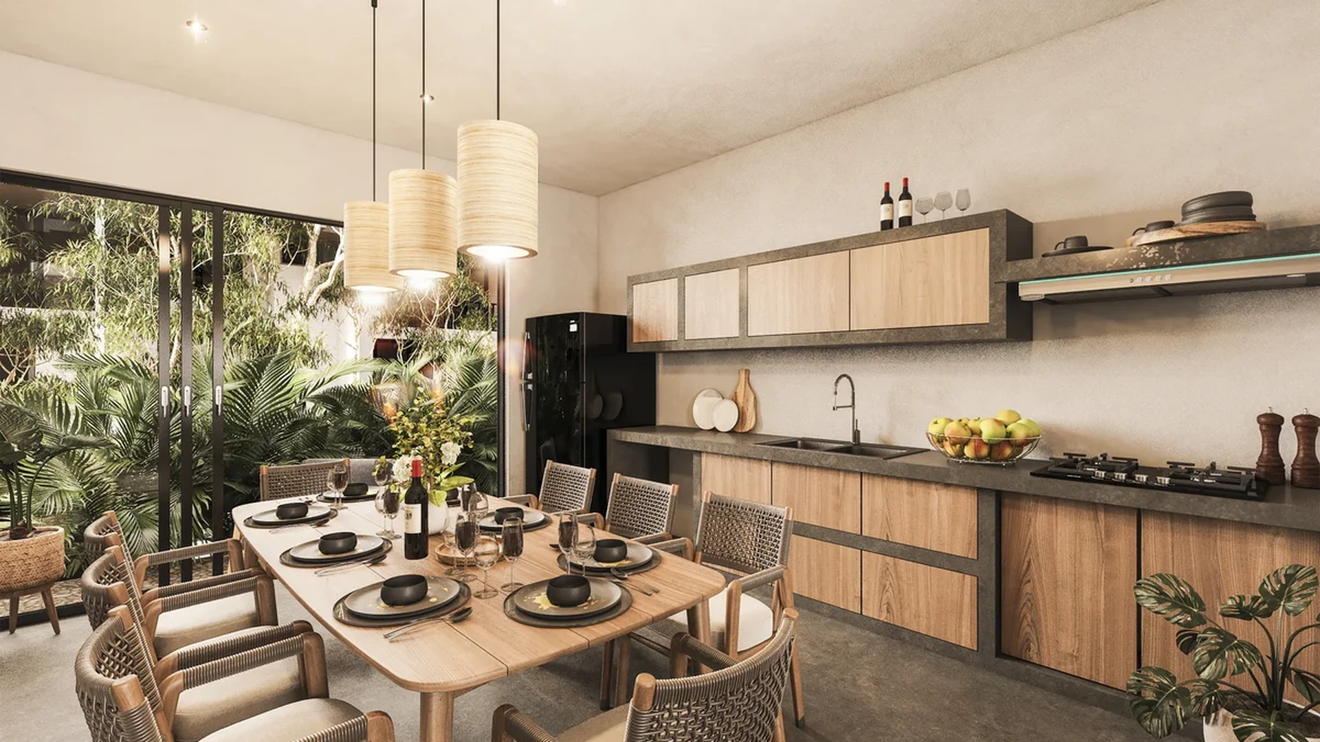 Image of Garden at Xiimbal, featuring Open Concept Living, Modern Kitchen.