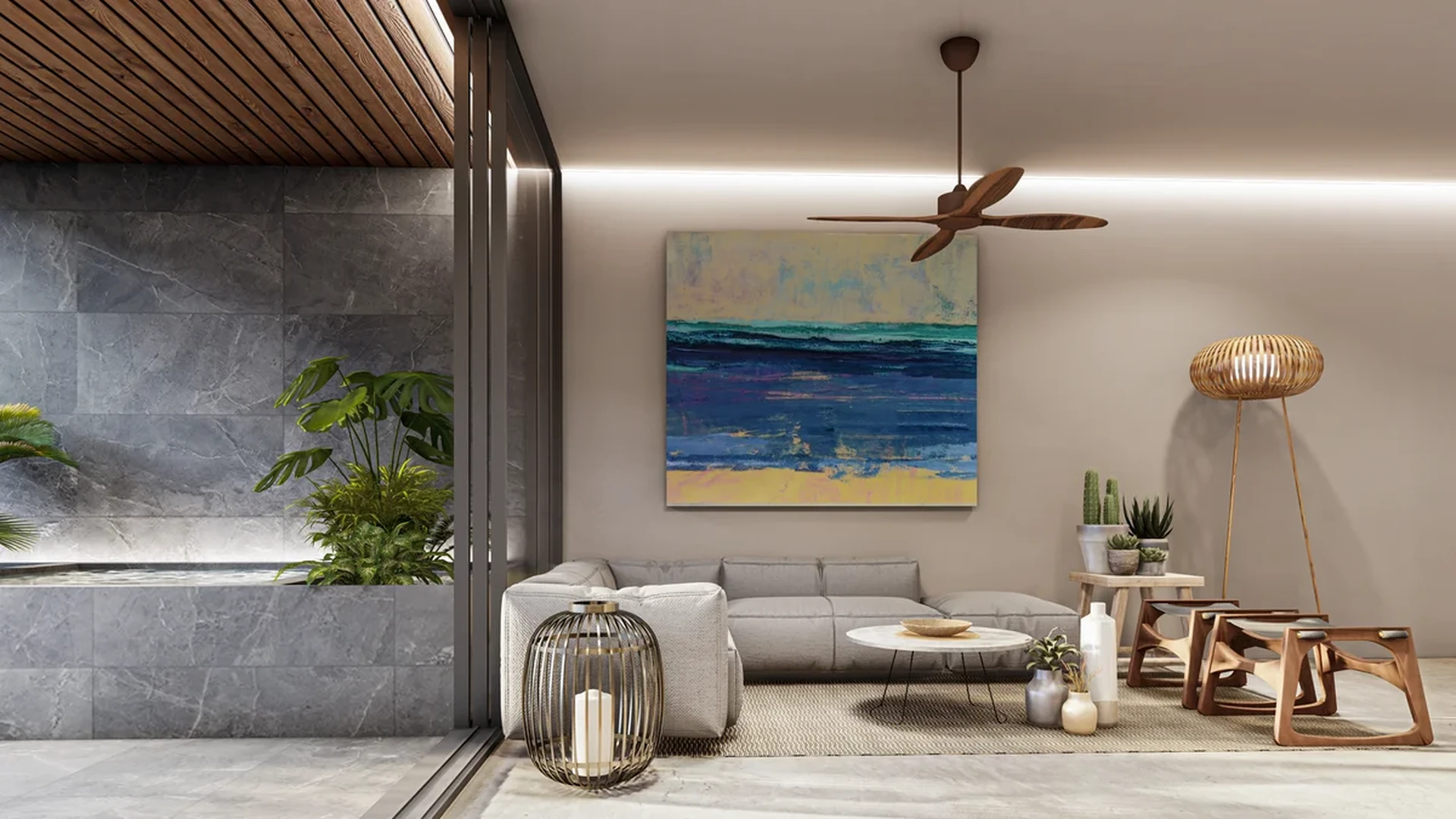 Image of Swimming Pool at Nygma, featuring Modern Living Room, Indoor-Outdoor Living.