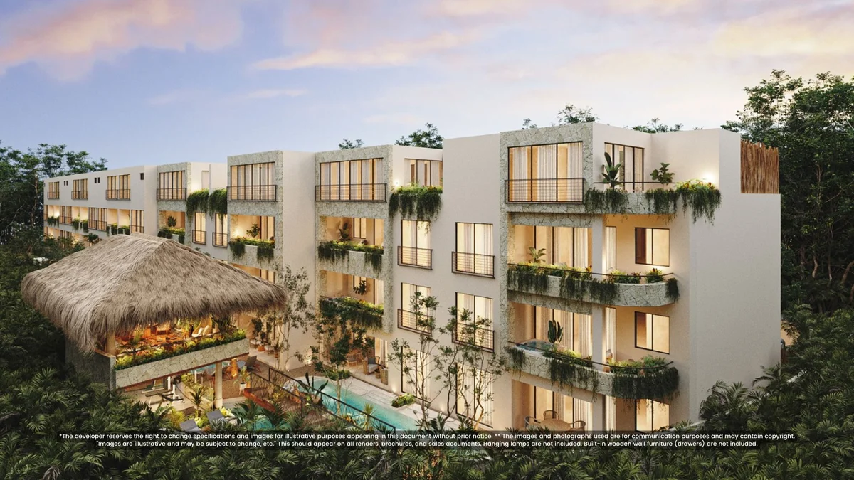 Image of Swimming Pool at Itza Selva 2, featuring Modern Architecture, Luxury Condos.