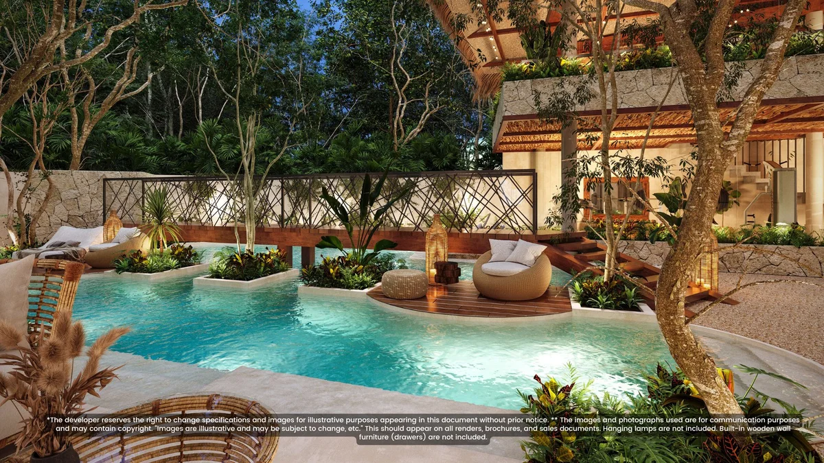 Image of Swimming Pool at Itza Selva 2, featuring Luxury Pool, Jungle View.