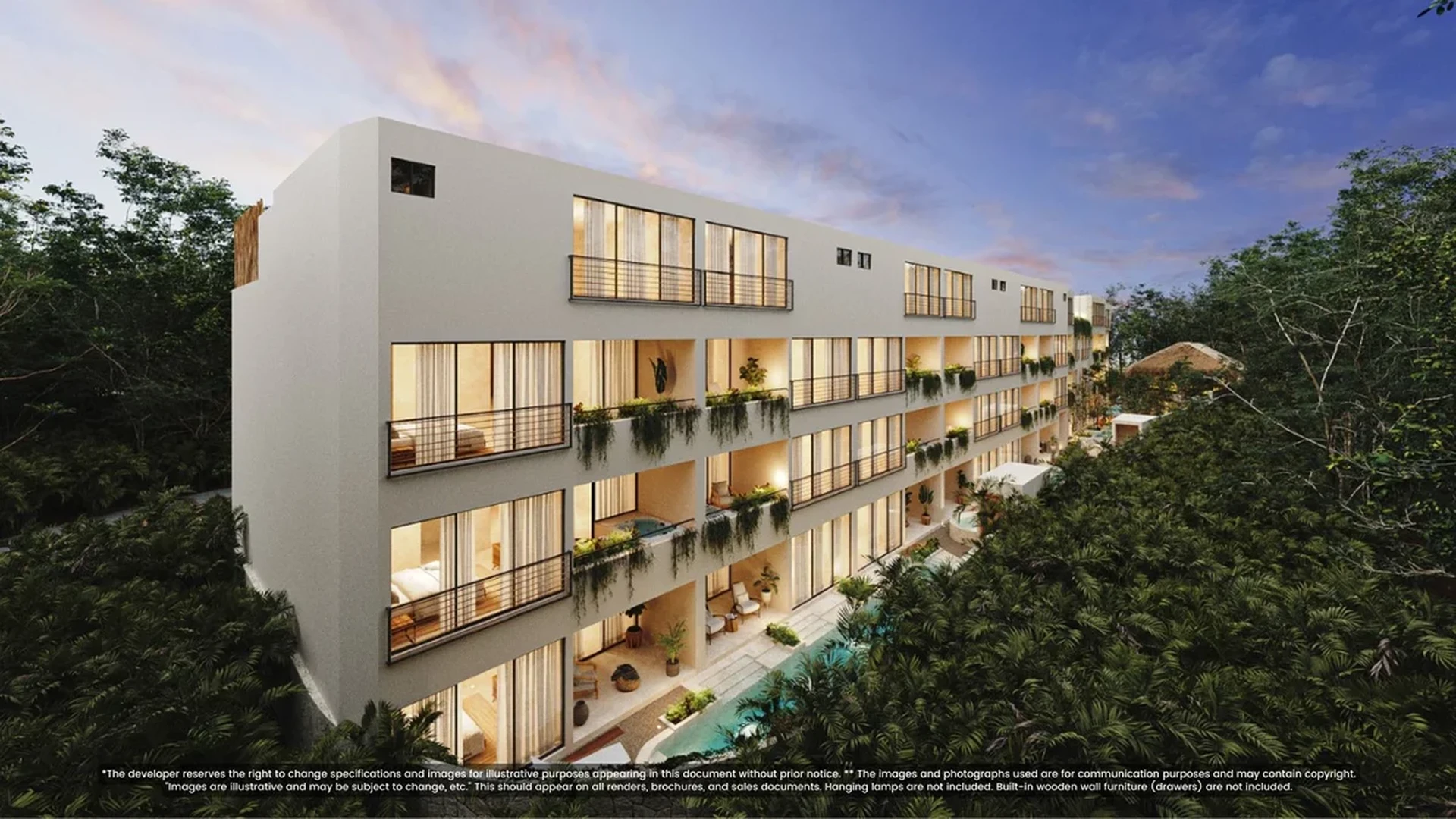 Image of Swimming Pool at Itza Selva 2, featuring Modern Architecture, Apartment Building.