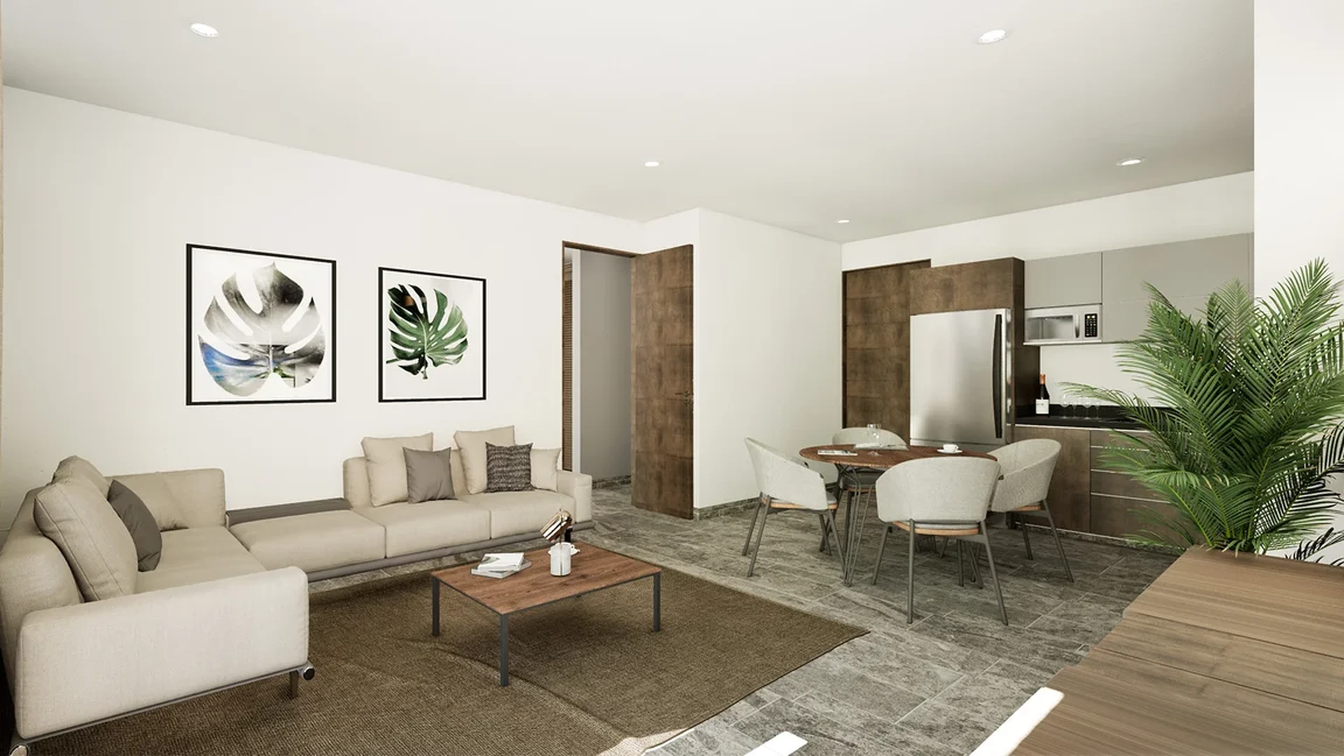 View of Open Concept Living at Artra, showcasing Modern Apartment, Living and Dining Room.