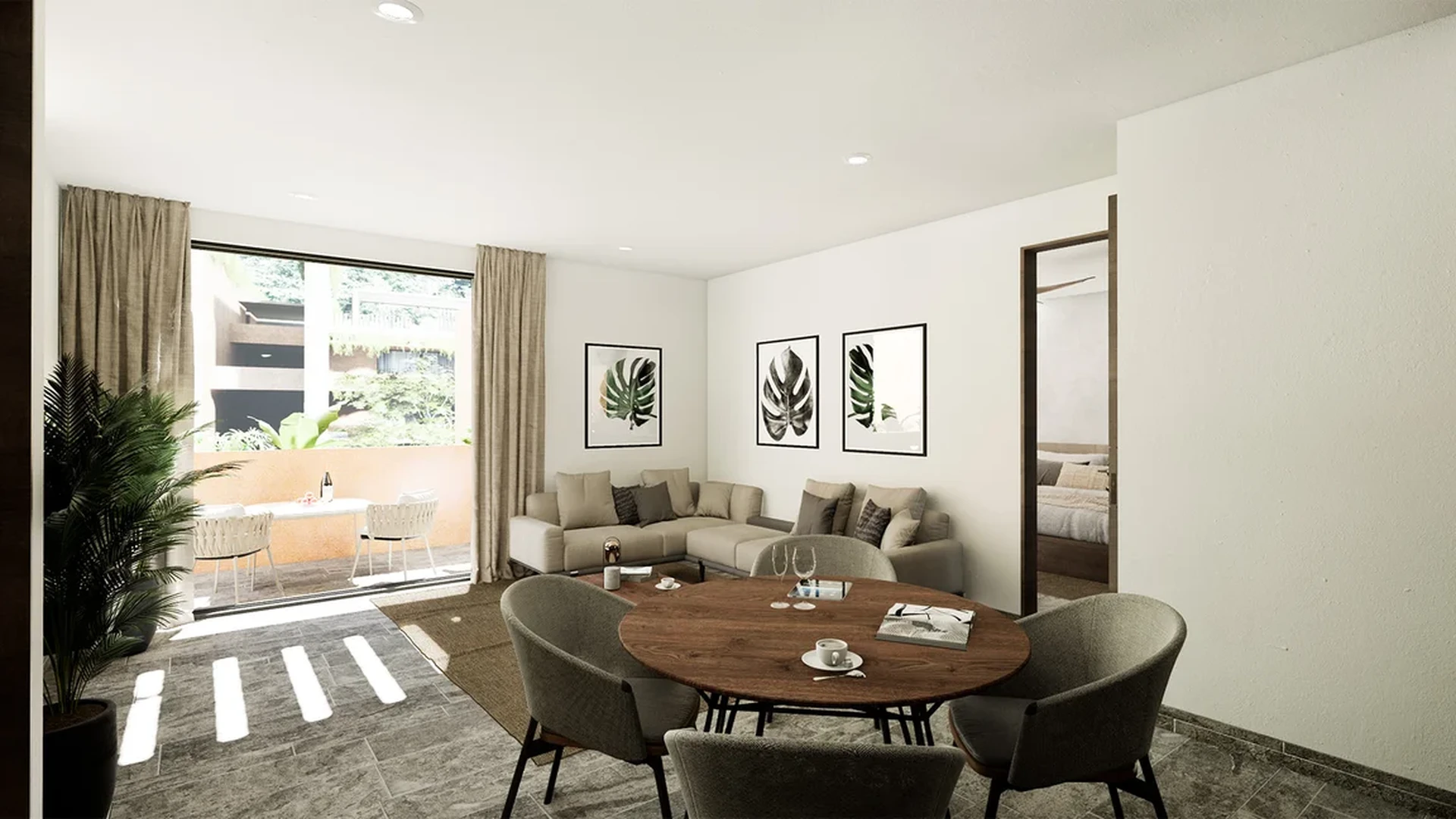 View of Living Room at Artra, showcasing Dining Area, Open Concept.