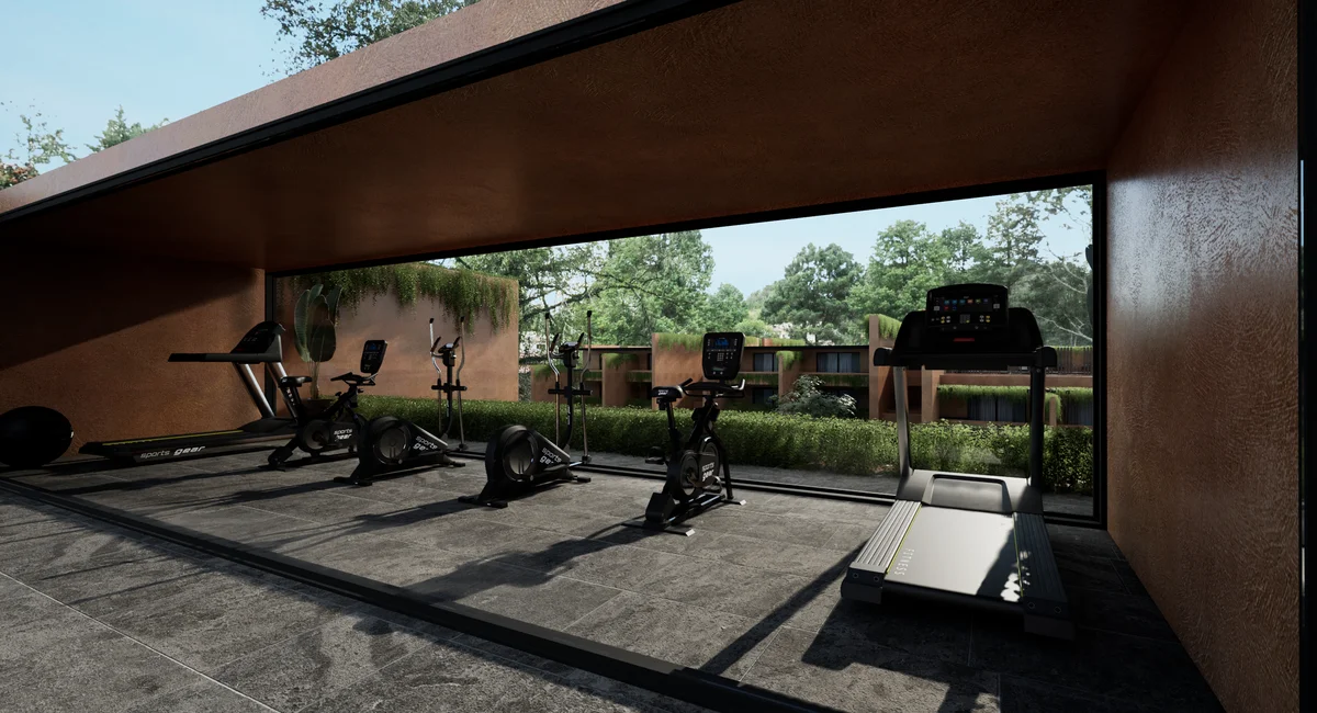 Image of Gym at Artra, featuring Fitness Center, Modern Gym.
