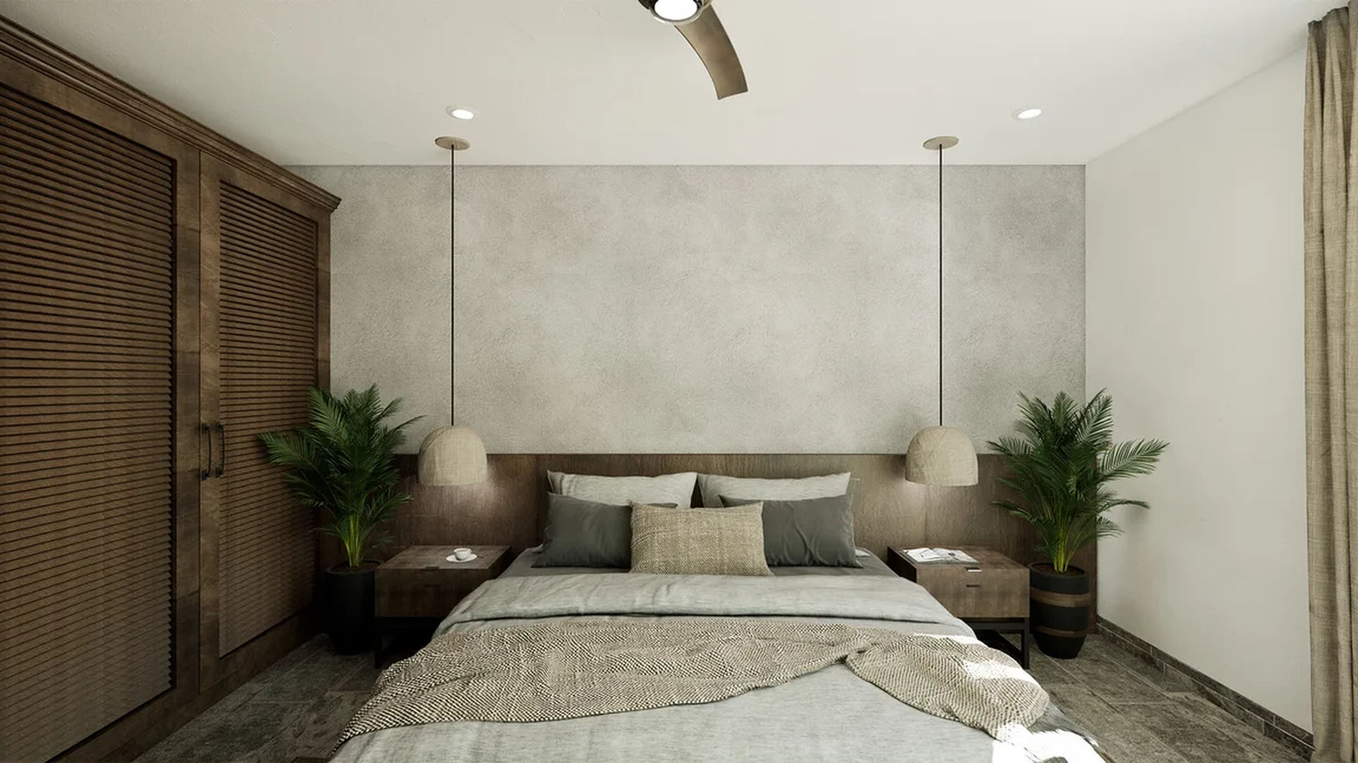 View of Modern Bedroom at Artra, showcasing Interior Design, Master Suite.