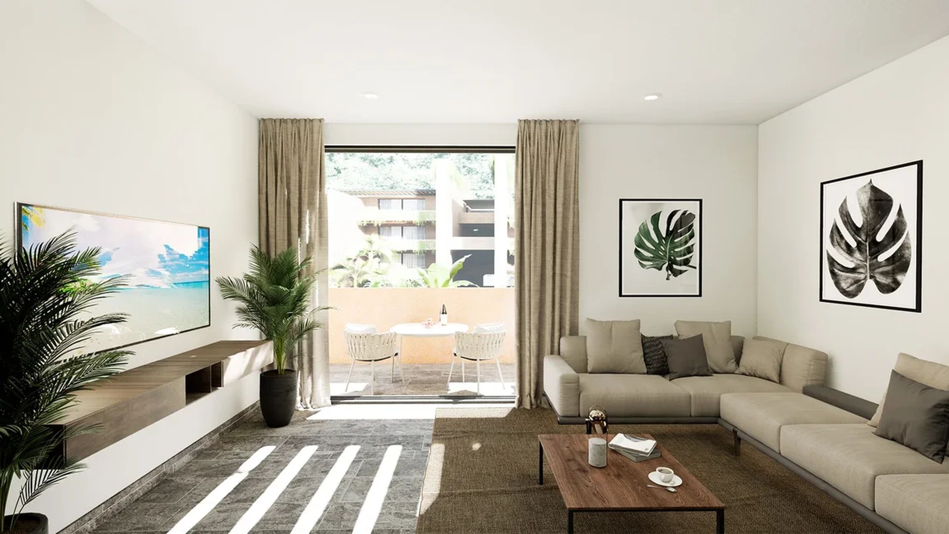 View of Living Room at Artra, showcasing Modern Interior, Natural Light.