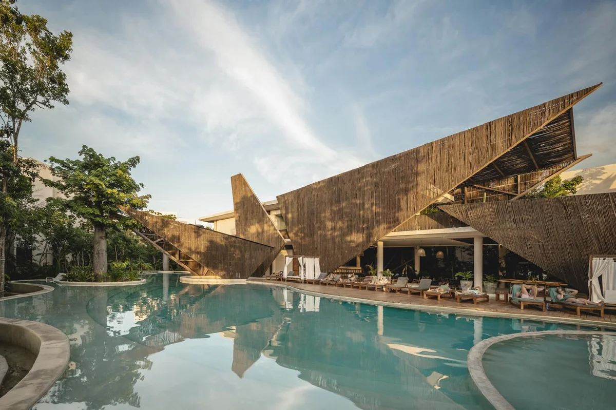 Image of Swimming Pool at Ophelia, featuring Resort-Style Pool, Modern Architecture.