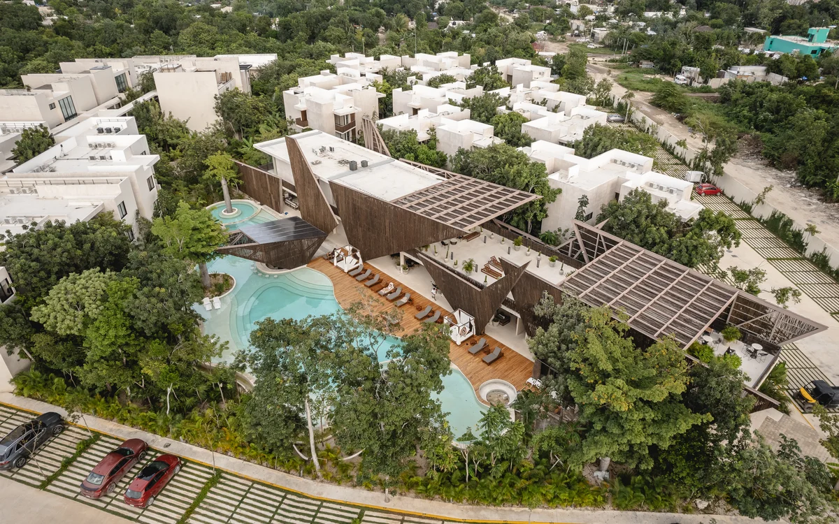 Image of Swimming Pool at Ophelia, featuring Aerial View, Resort Style Pool.