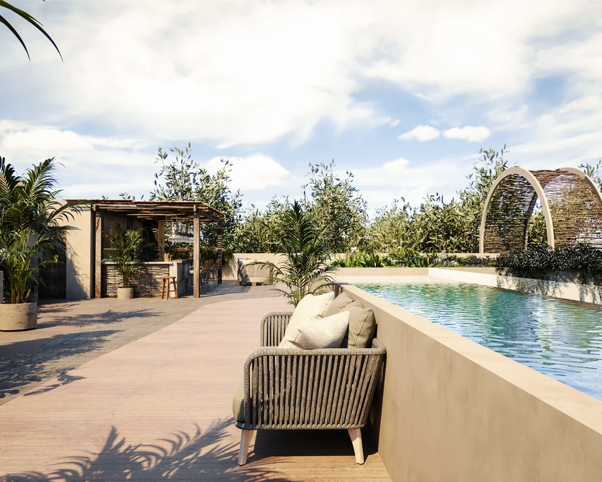Image of Swimming Pool at Xiib Kaab, featuring Rooftop Pool, Sundeck.