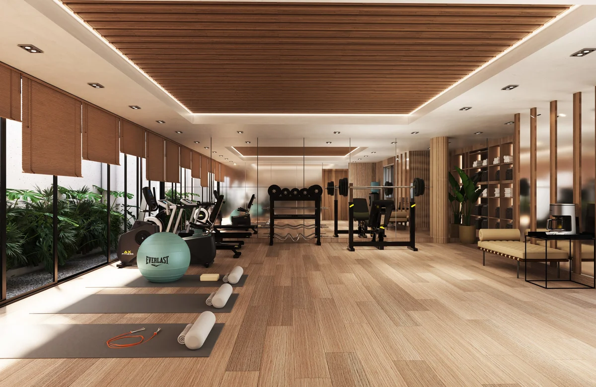 Image of Gym at Baay, featuring Fitness Center, Modern Gym.