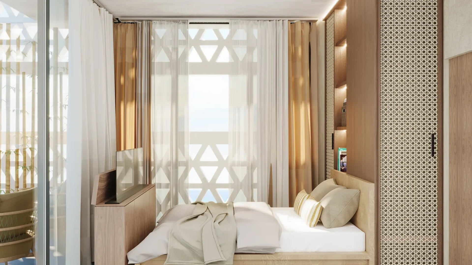 Image of Ocean View at Baay, featuring Modern Bedroom, Natural Light.