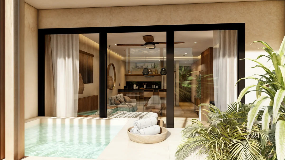 Image of Swimming Pool at Essence, featuring Private Plunge Pool, Indoor-Outdoor Living.