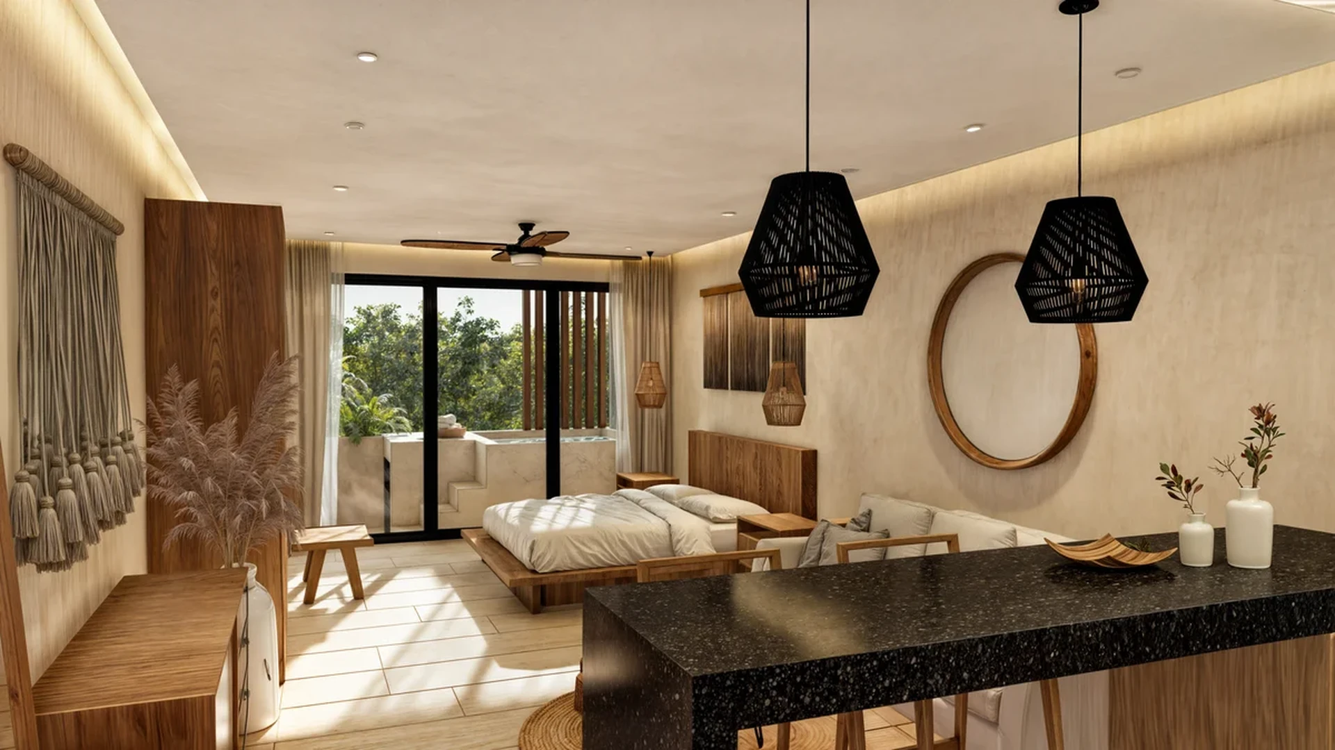 Image of Jacuzzi at Essence, featuring Luxury Studio, Modern Bedroom.