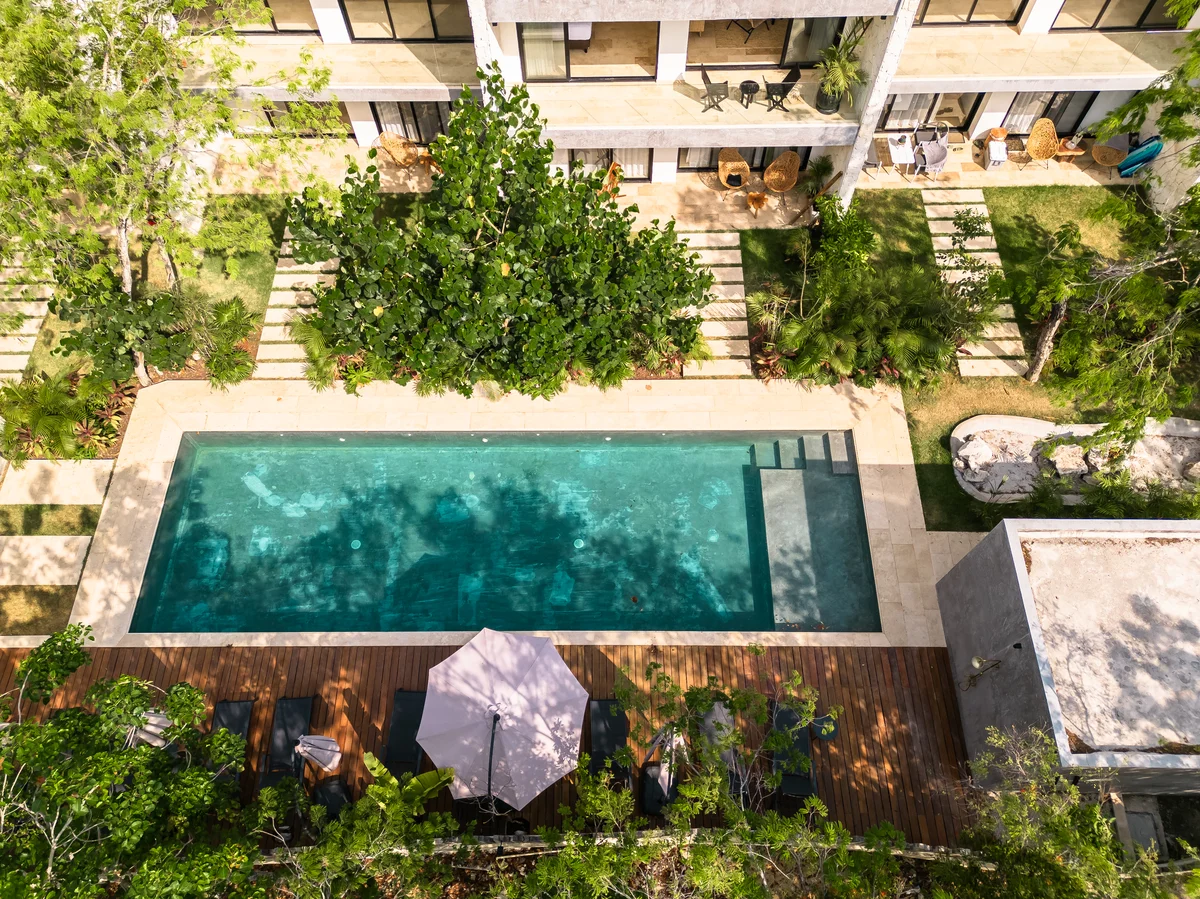 Image of Swimming Pool at Monarca, featuring Swimming Pool, Aerial View.