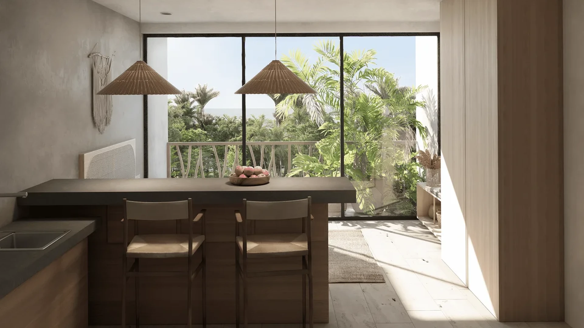 Image of Garden at Waye, featuring Modern Kitchen, Jungle View.