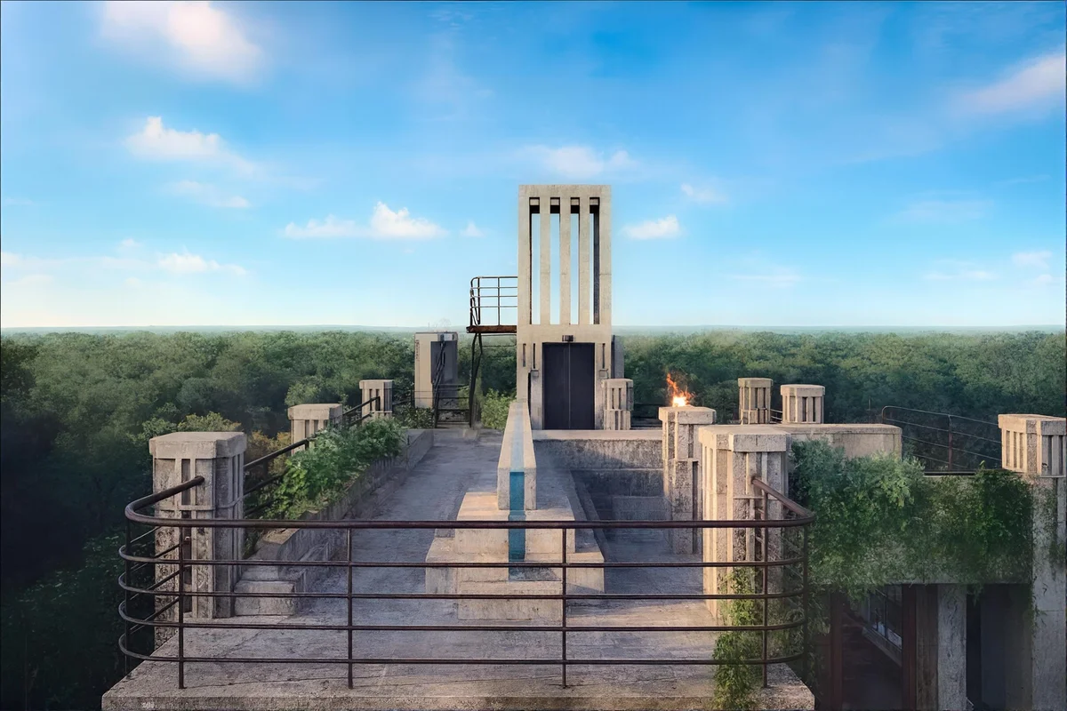 Image of Rooftop Terrace at Mirval by Pandora, featuring Rooftop Terrace, Concrete Architecture.