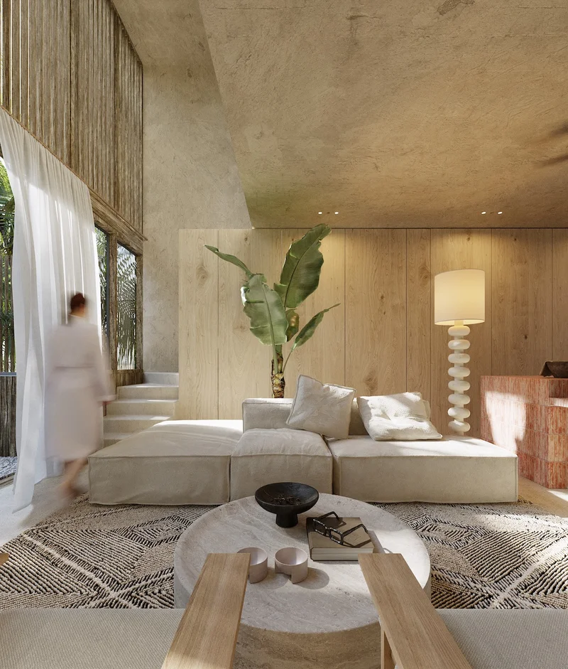 Image of Lounge at Mirval by Pandora, featuring Modern Lounge, Japandi Style.