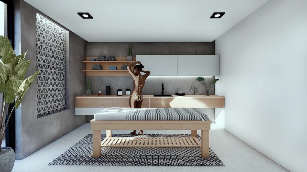 Image of Spa at Blue Water, featuring Spa Room, Wellness Center.