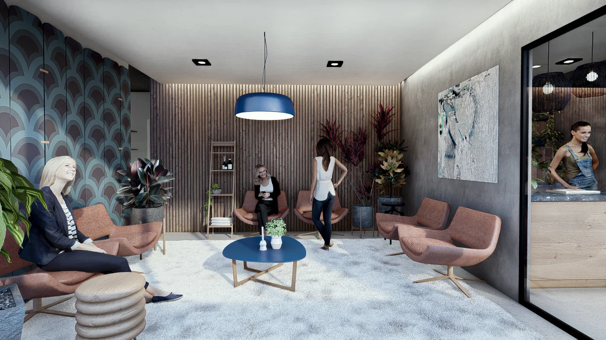 Image of Lounge at Blue Water, featuring Building Lobby, Modern Lounge.