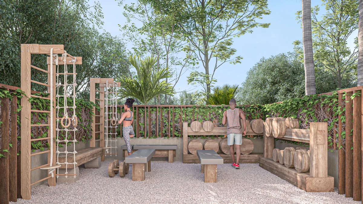 Image of Gym at Xanbel, featuring Outdoor Gym, Jungle Gym.
