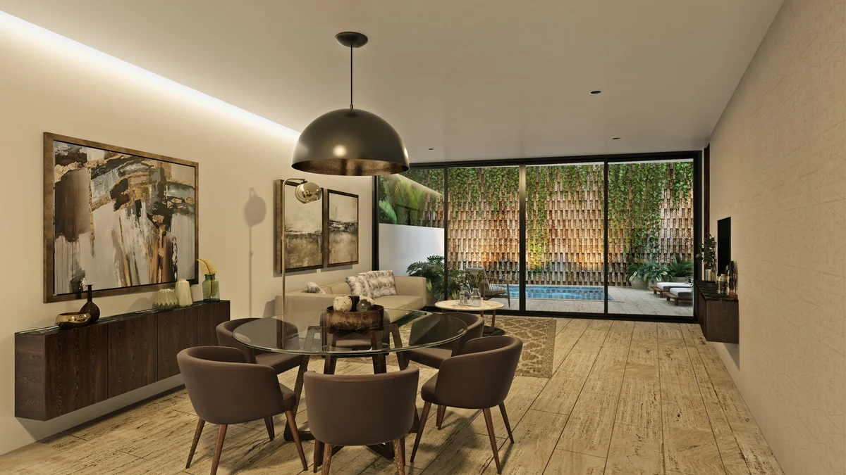 Image of Swimming Pool at Marila, featuring Open Concept Living, Modern Dining Room.