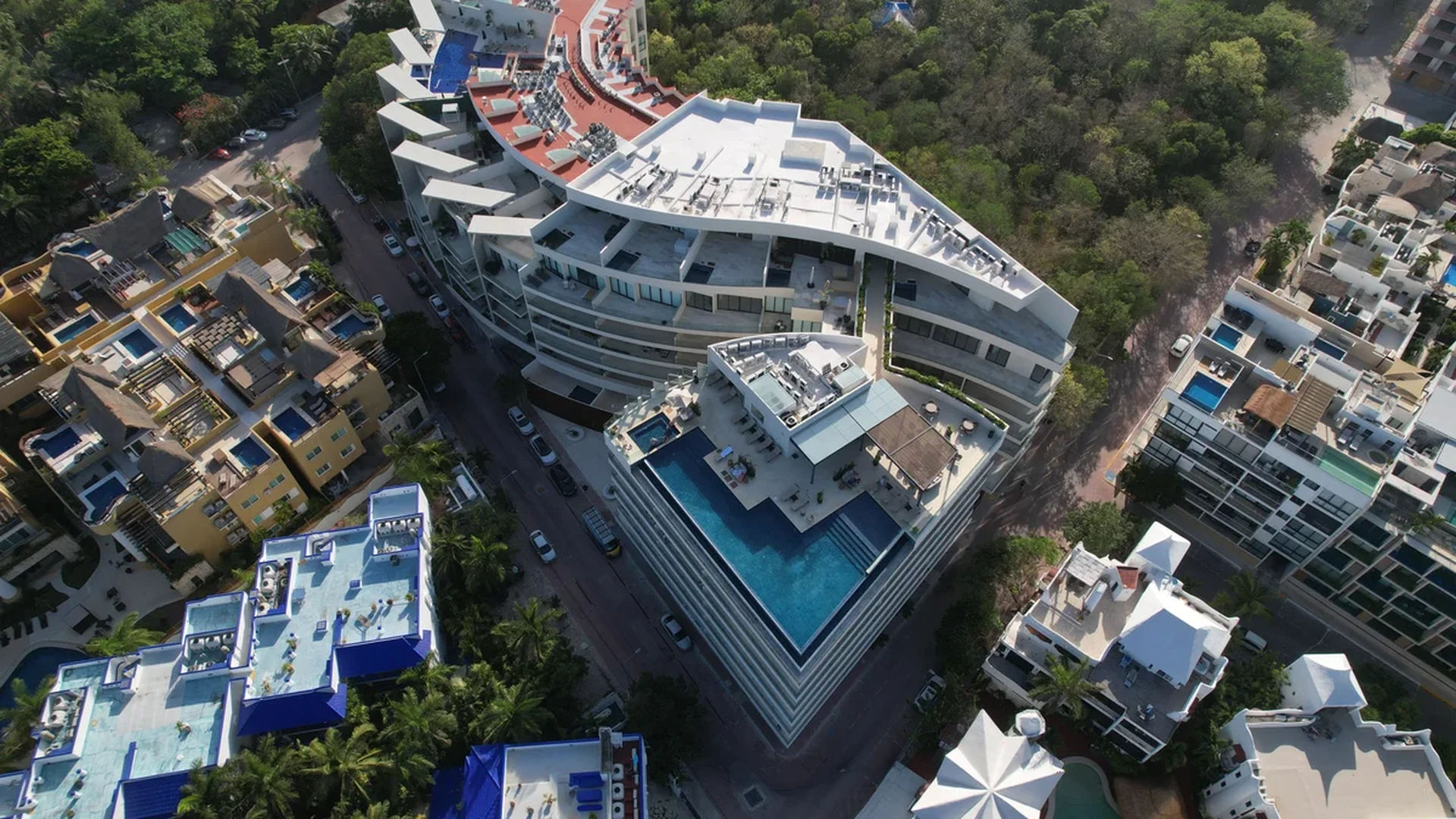 Image of Swimming Pool at Marila, featuring Aerial View, Luxury Condominium.