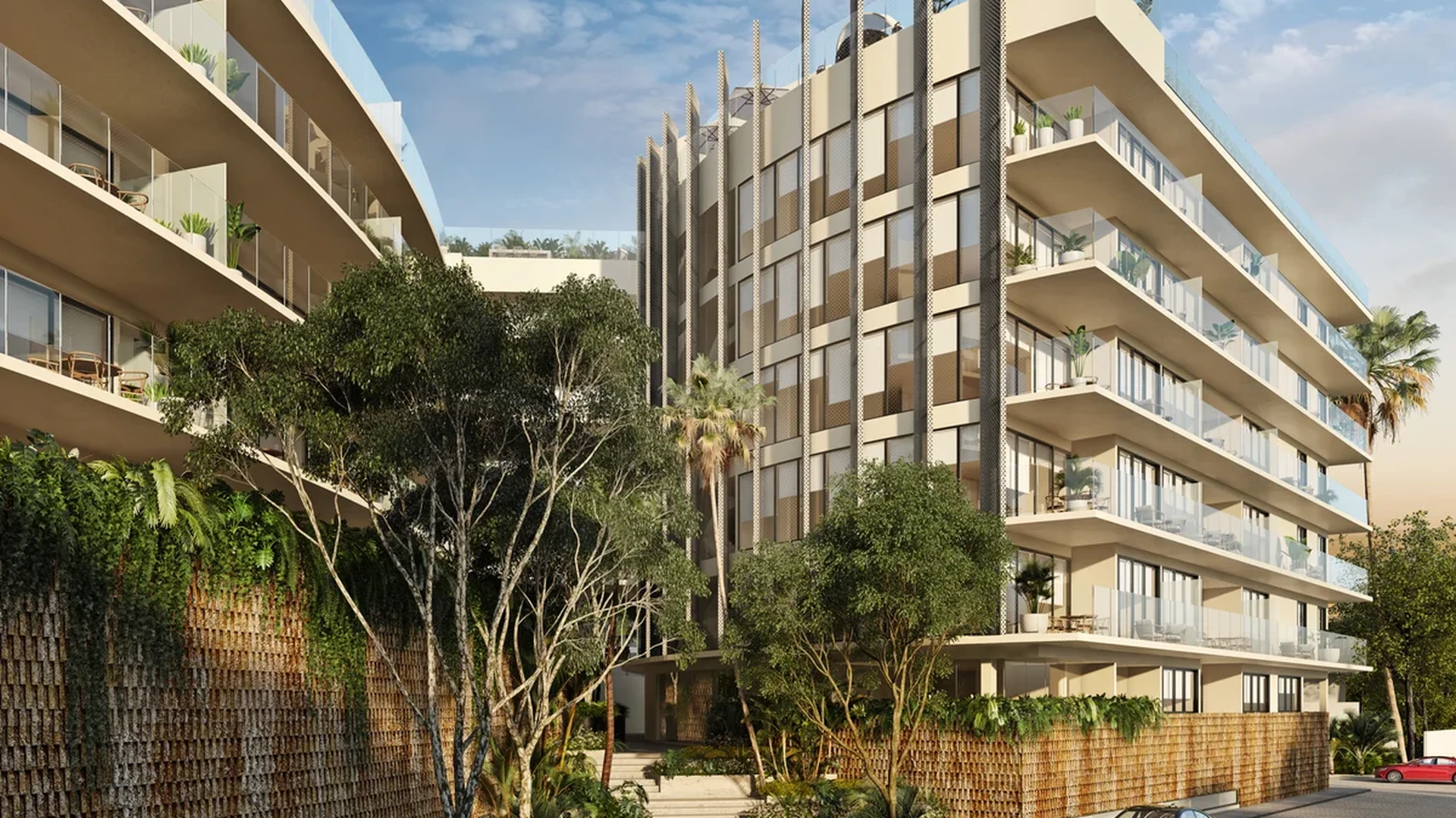 Image of Rooftop Terrace at Marila, featuring Modern Architecture, Building Exterior.