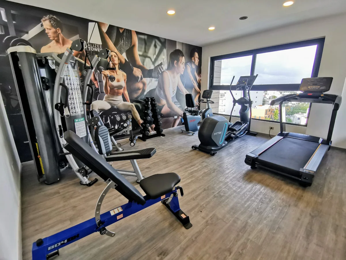 Image of Gym at Alizee, featuring Fitness Center, Building Gym.