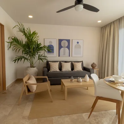 View of Living Room at Vibbe, showcasing Dining Area, Open Concept.