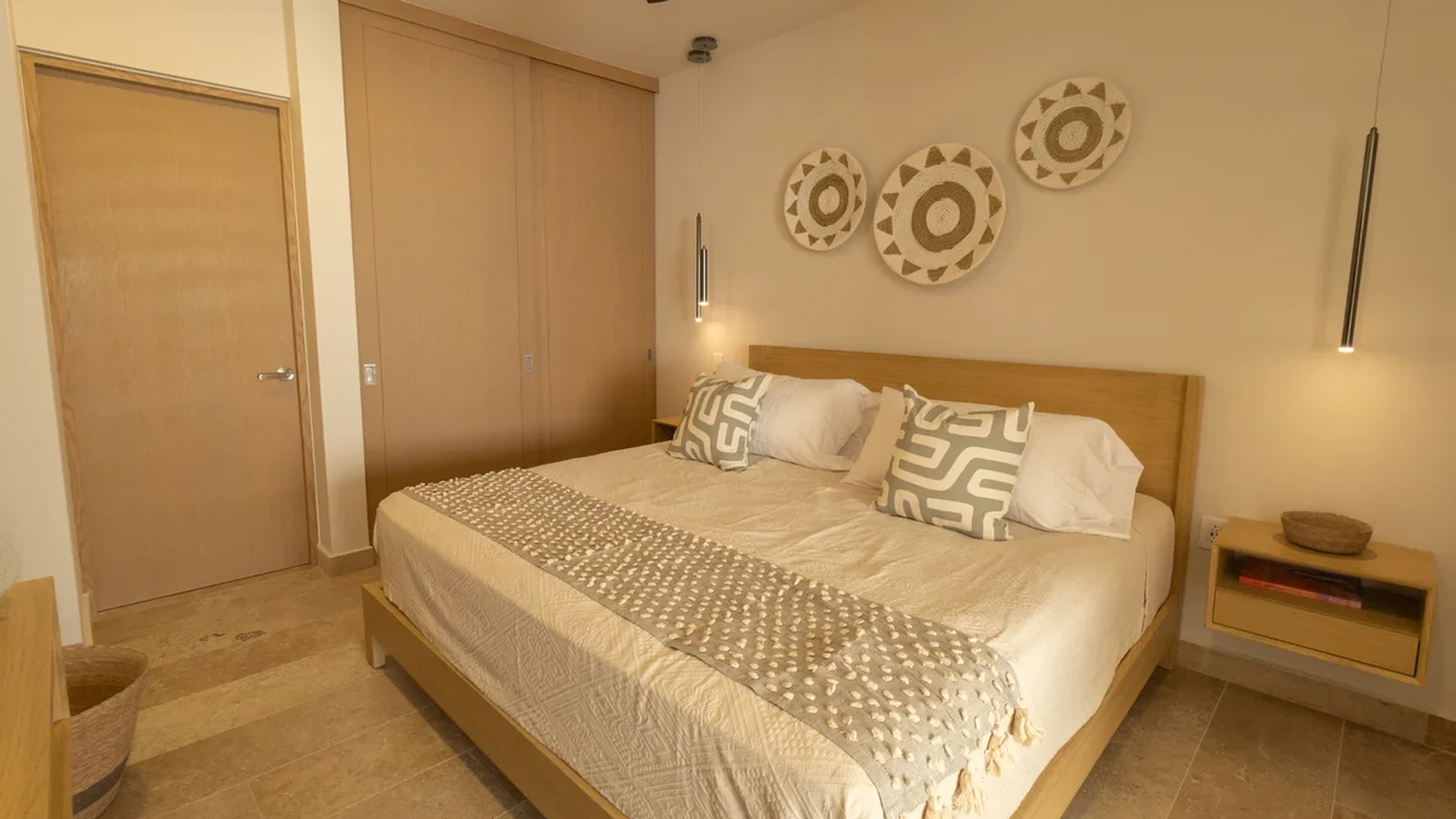 View of Master Bedroom at Vibbe, showcasing Modern Decor, King Size Bed.