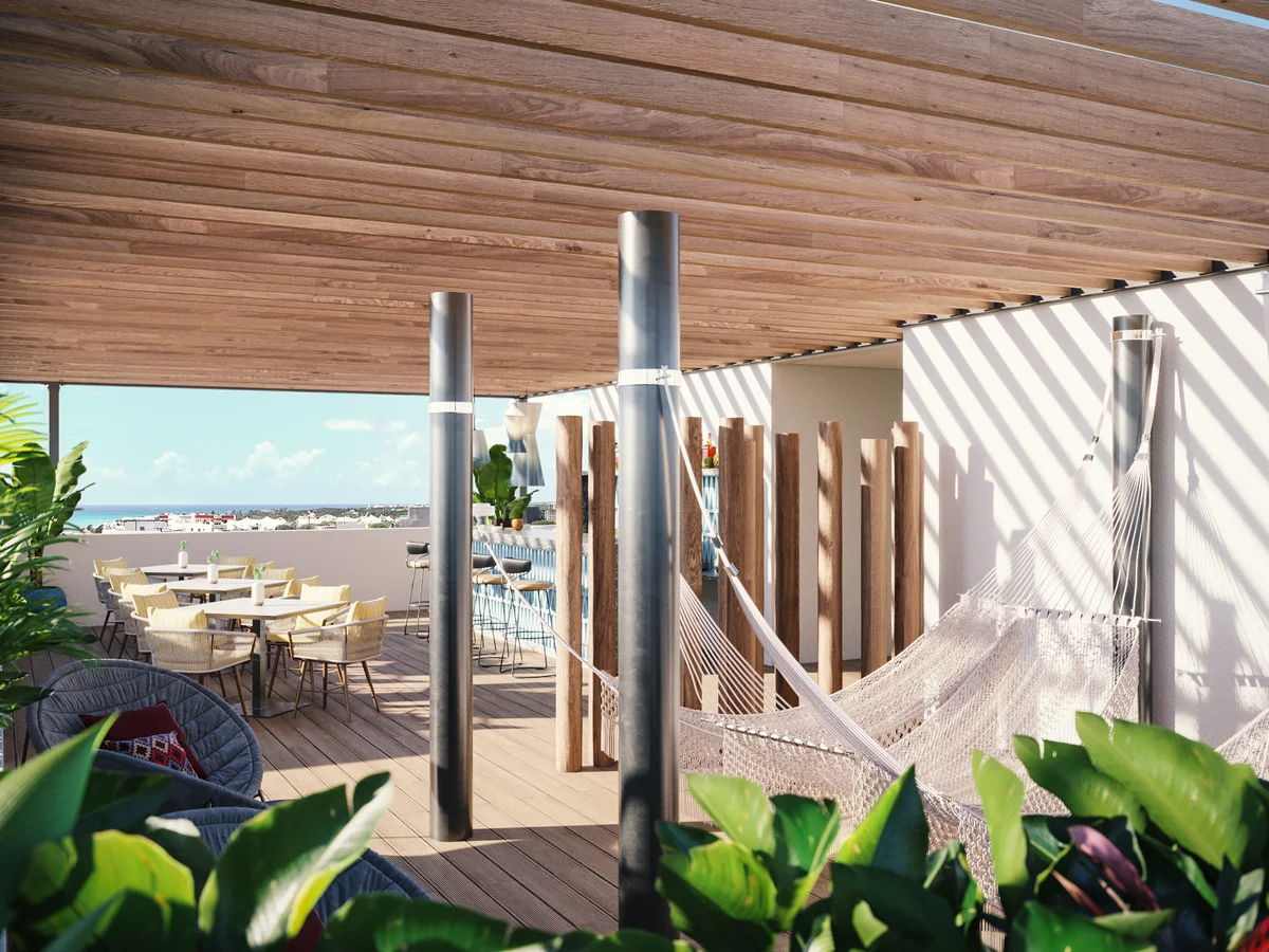 Image of Rooftop Terrace at Vibbe, featuring Rooftop Terrace, Outdoor Lounge.