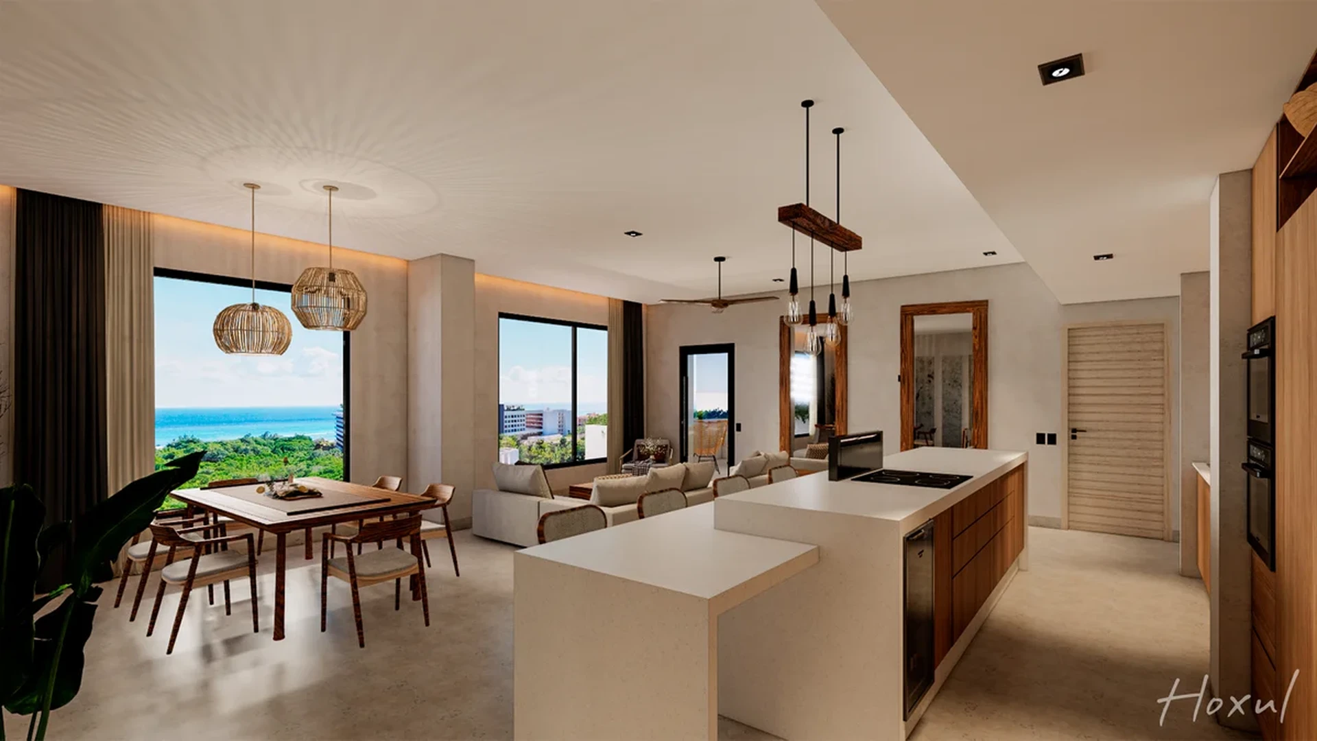Image of Ocean View at Hoxul, featuring Open Concept Living, Ocean View Apartment.