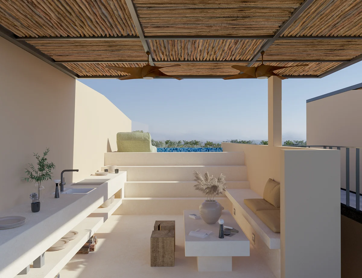 Image of Rooftop Terrace at Lik Organic, featuring Rooftop Terrace, Outdoor Kitchen.