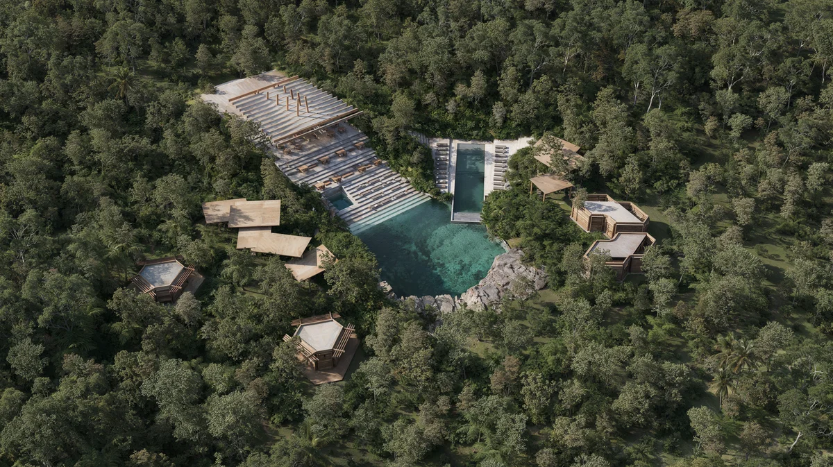 Image of Swimming Pool at Kune, featuring Luxury Resort, Jungle Oasis.