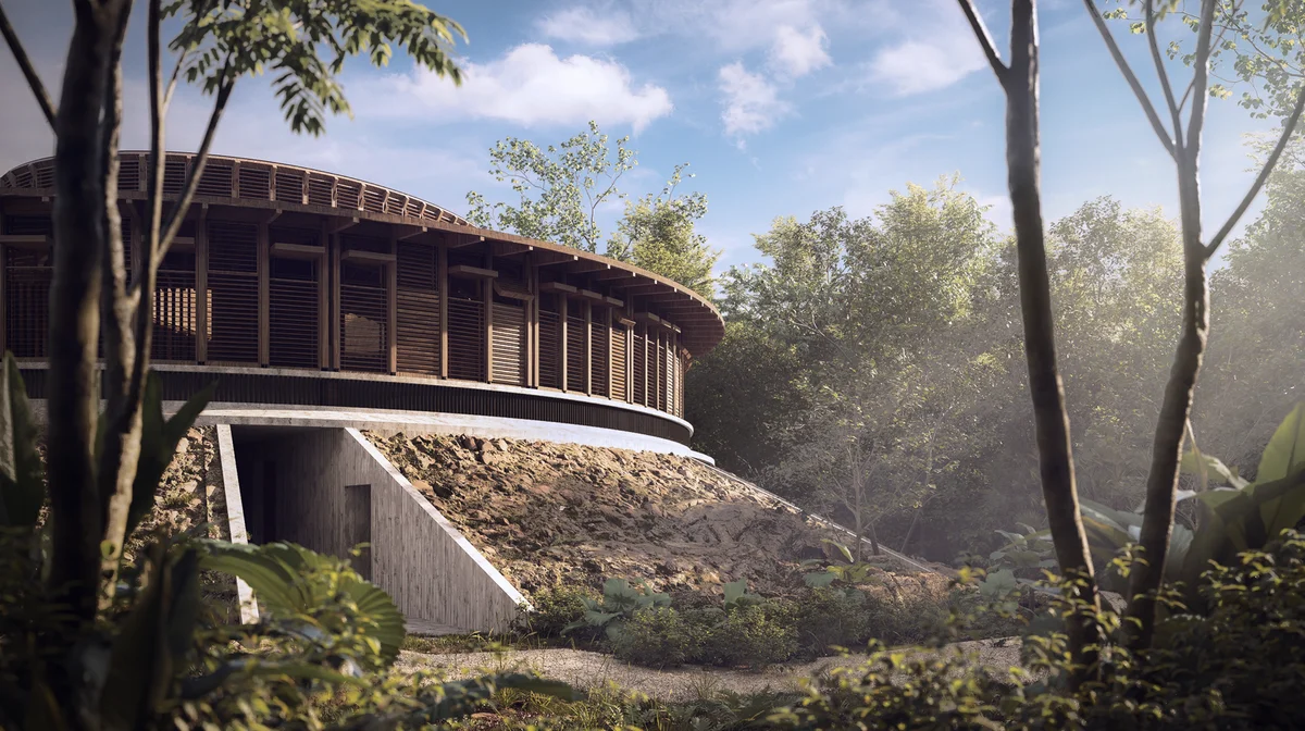 Image of Garden at Kune, featuring Unique Architecture, Tropical Setting.