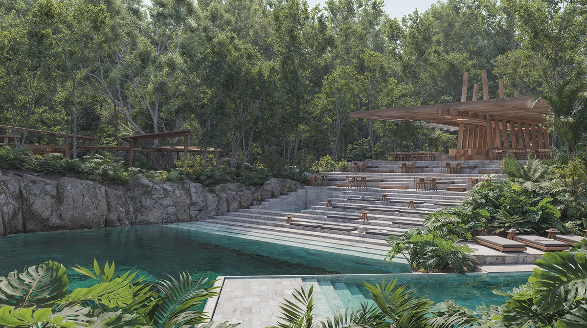 Image of Swimming Pool at Kune, featuring Resort Style Pool, Tropical Landscape.